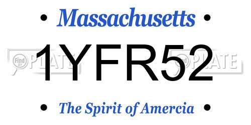 1YFR52 Massachusetts License Plate