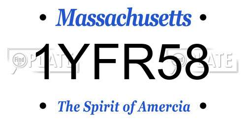 1YFR58 Massachusetts License Plate