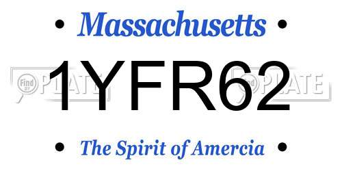1YFR62 Massachusetts License Plate