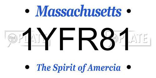 1YFR81 Massachusetts License Plate
