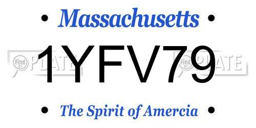1YFV79 Massachusetts License Plate