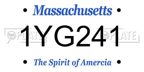 1YG241 Massachusetts License Plate