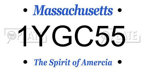 1YGC55 Massachusetts License Plate
