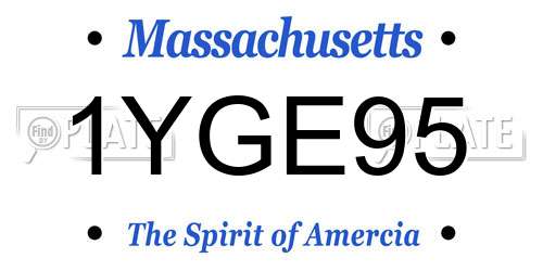 1YGE95 Massachusetts License Plate