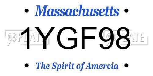 1YGF98 Massachusetts License Plate