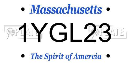 1YGL23 Massachusetts License Plate