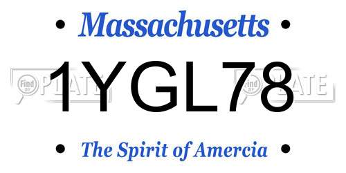 1YGL78 Massachusetts License Plate