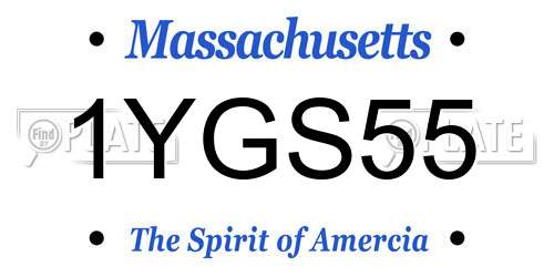 1YGS55 Massachusetts License Plate