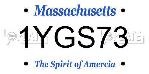 1YGS73 Massachusetts License Plate