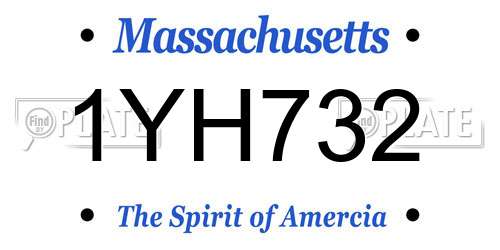 1YH732 Massachusetts License Plate