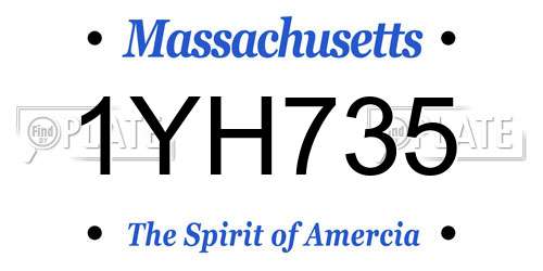 1YH735 Massachusetts License Plate