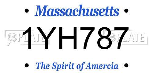 1YH787 Massachusetts License Plate