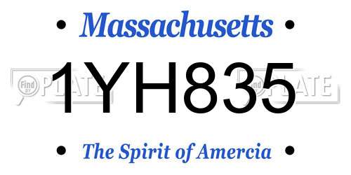 1YH835 Massachusetts License Plate