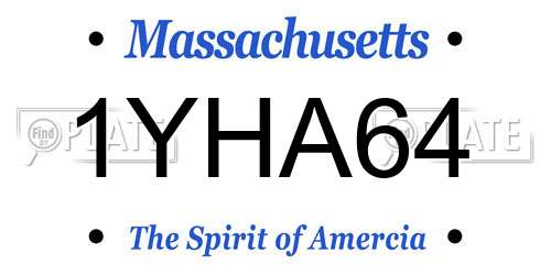 1YHA64 Massachusetts License Plate