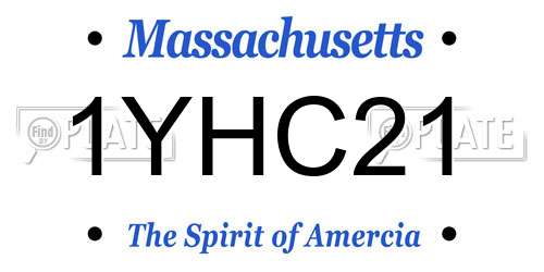 1YHC21 Massachusetts License Plate