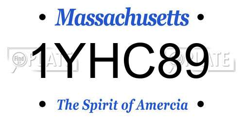1YHC89 Massachusetts License Plate