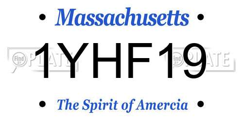 1YHF19 Massachusetts License Plate