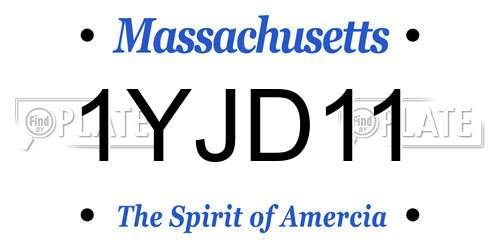 1YJD11 Massachusetts License Plate