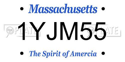 1YJM55 Massachusetts License Plate