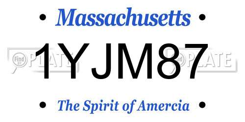 1YJM87 Massachusetts License Plate