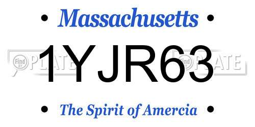 1YJR63 Massachusetts License Plate