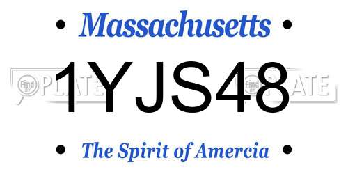1YJS48 Massachusetts License Plate