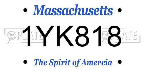 1YK818 Massachusetts License Plate