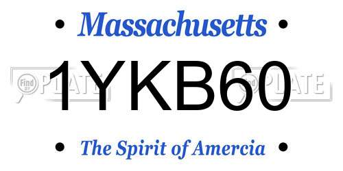 1YKB60 Massachusetts License Plate