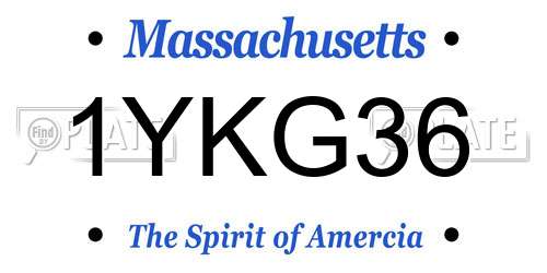 1YKG36 Massachusetts License Plate