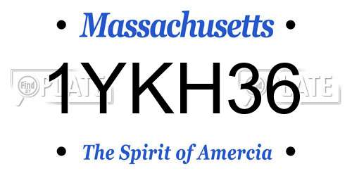 1YKH36 Massachusetts License Plate