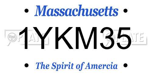 1YKM35 Massachusetts License Plate