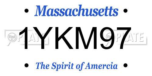 1YKM97 Massachusetts License Plate