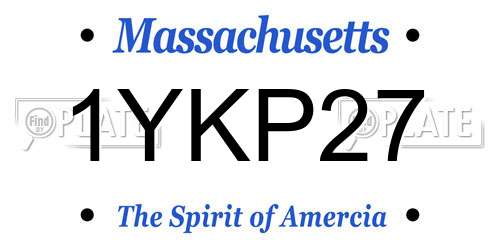 1YKP27 Massachusetts License Plate