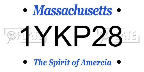 1YKP28 Massachusetts License Plate