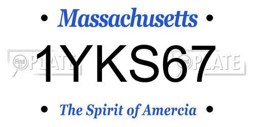 1YKS67 Massachusetts License Plate