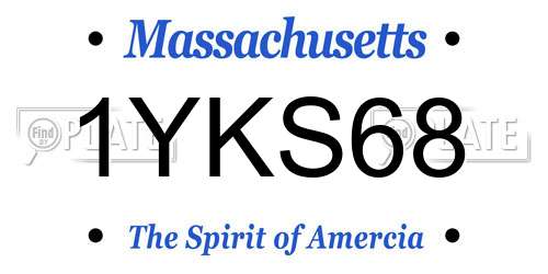 1YKS68 Massachusetts License Plate