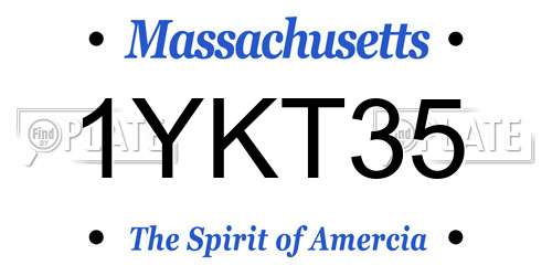 1YKT35 Massachusetts License Plate