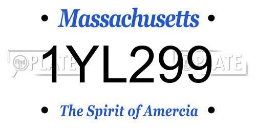 1YL299 Massachusetts License Plate
