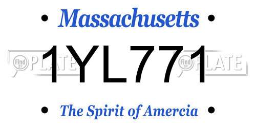 1YL771 Massachusetts License Plate