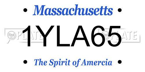1YLA65 Massachusetts License Plate