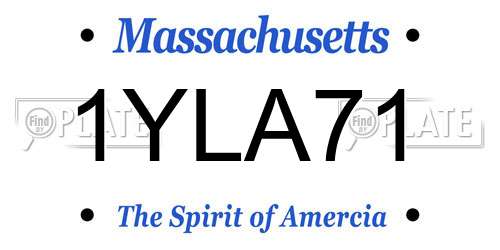 1YLA71 Massachusetts License Plate