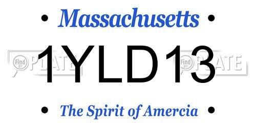 1YLD13 Massachusetts License Plate