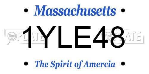 1YLE48 Massachusetts License Plate