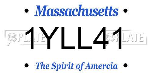 1YLL41 Massachusetts License Plate