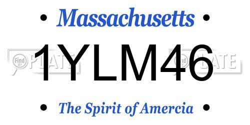 1YLM46 Massachusetts License Plate