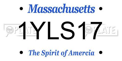 1YLS17 Massachusetts License Plate