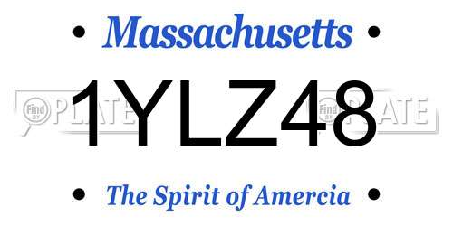 1YLZ48 Massachusetts License Plate
