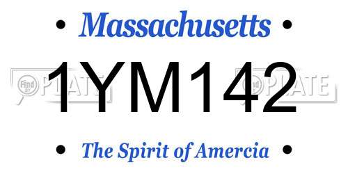 1YM142 Massachusetts License Plate