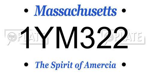 1YM322 Massachusetts License Plate