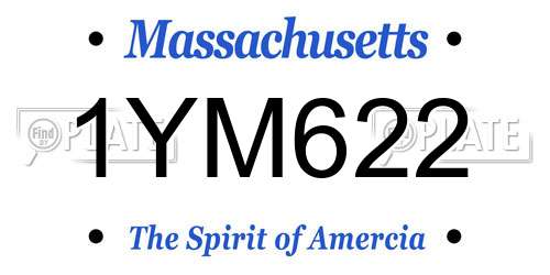 1YM622 Massachusetts License Plate